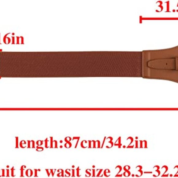 Women Elastic Wide Band Dress Belt Cinch Stretch Fashion Vintage Waistband PU - Picture 5 of 5